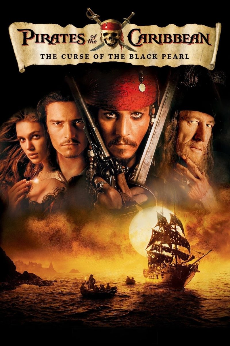 Poster for the movie "Pirates of the Caribbean: The Curse of the Black Pearl"