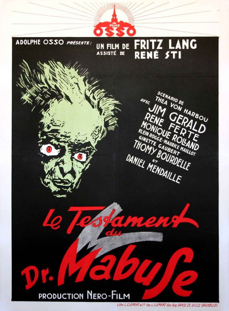 Poster for the movie "The Testament of Dr. Mabuse"